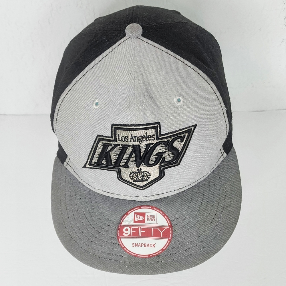Los Angeles Kings New Era Vintage Hockey Cap Black Gray Embroidered Snapback Hat